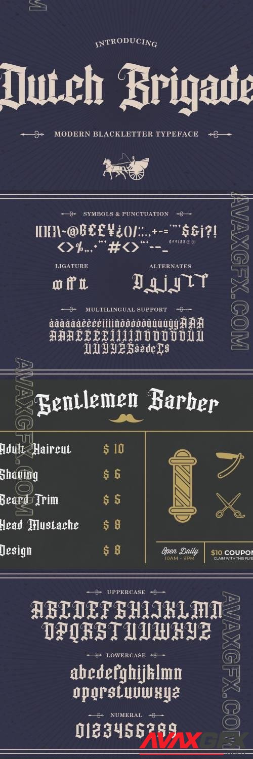 Dutch Brigade – Modern Blackletter Typeface