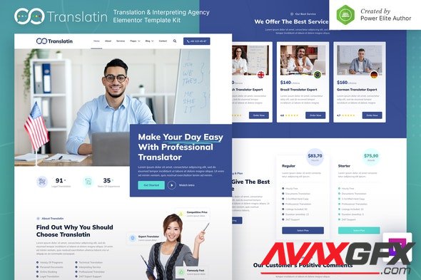 ThemeForest - Translatin v1.0.0 - Translation Services & Interpreting Agency Elementor Template Kit - 33714974