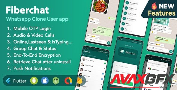 CodeCanyon - Fiberchat v1.0.27 - Whatsapp Clone Full Chat & Call App | Android & iOS Flutter Chat app - 30776444