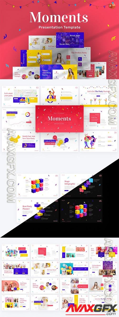 Moments Creative Party Planner PowerPoint Template 8VT7ETQ