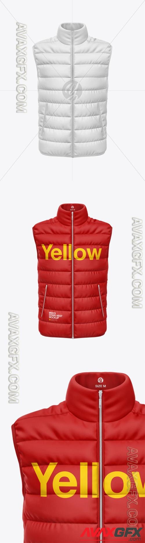 Matte Nylon Men's Down Vest Mockup 75957