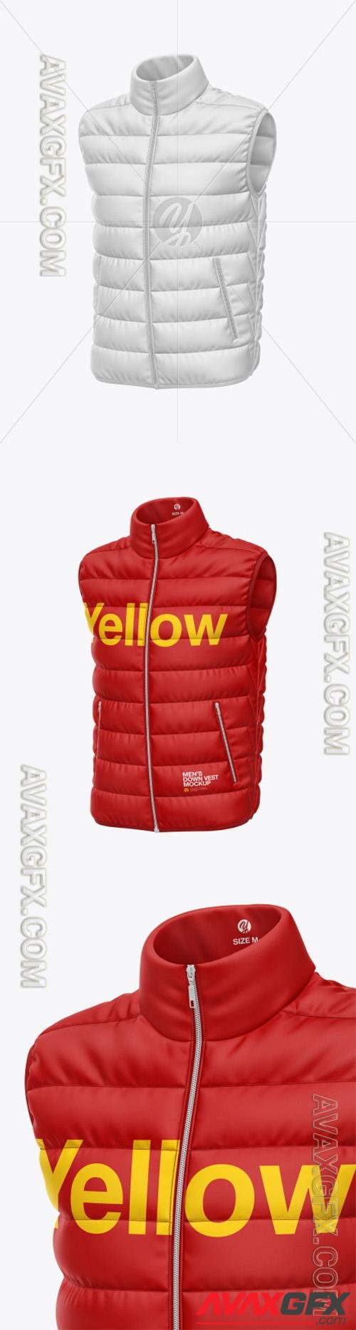 Matte Nylon Men's Down Vest Mockup 75997