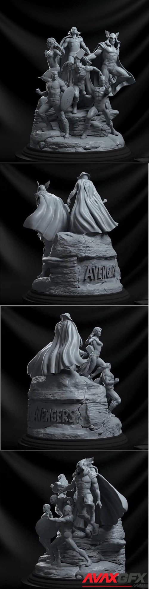 Avengers Washed Diorama – 3D Printable STL