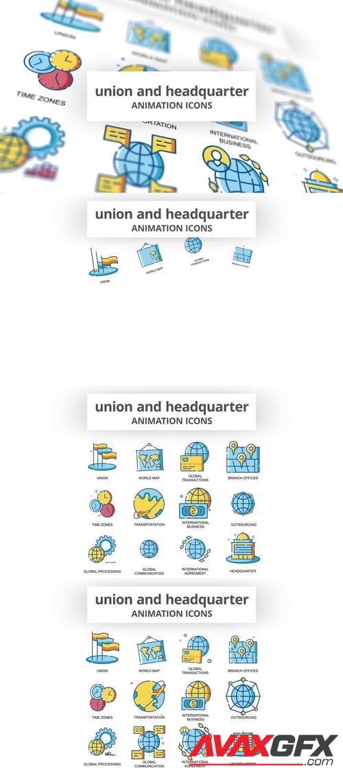 MotionArray – Union & Headquarter - Animation Icons 969004