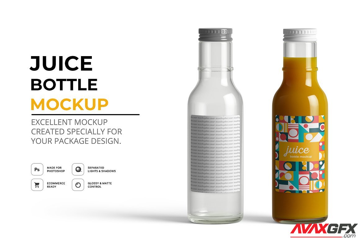 CreativeMarket - Juice Bottle Mockup 6415714