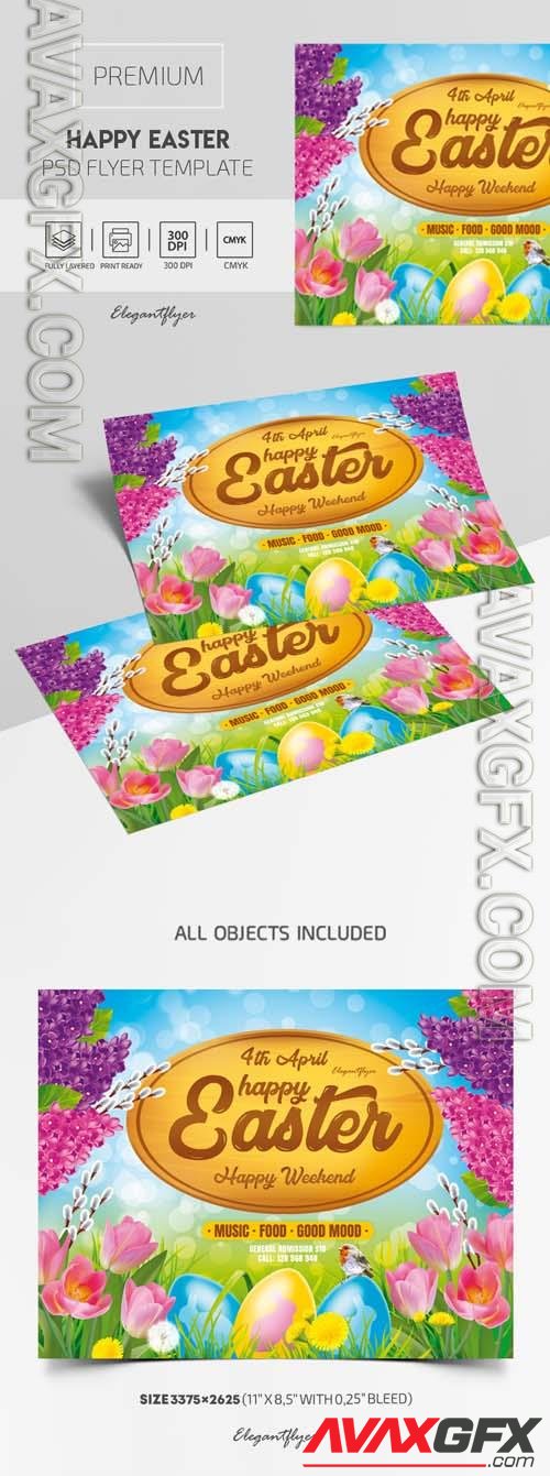 Happy Easter Premium PSD Flyer Template