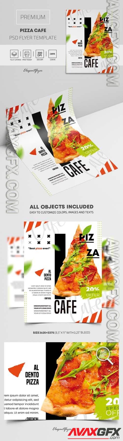 Pizza Cafe  Premium PSD Flyer Template