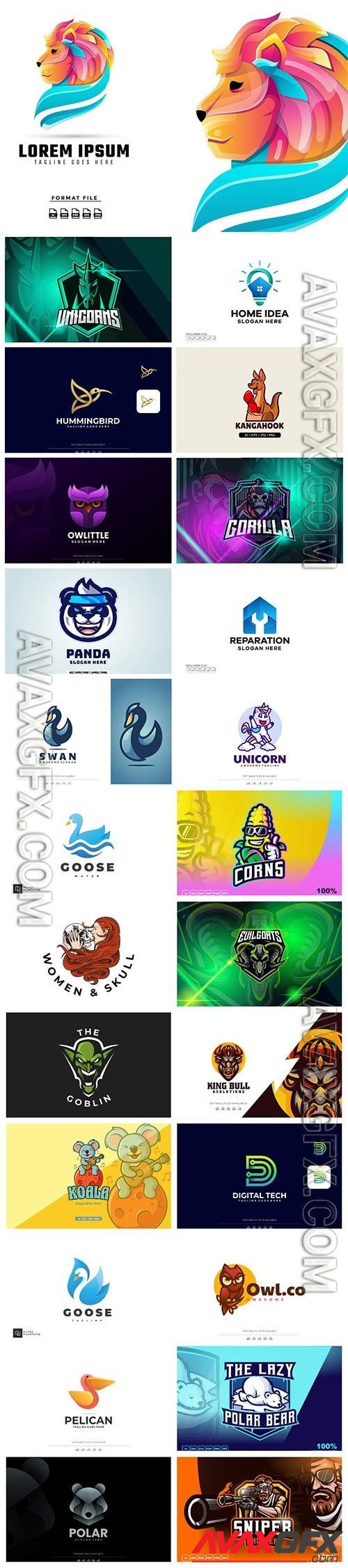 Set mascot logo vector template vol 3