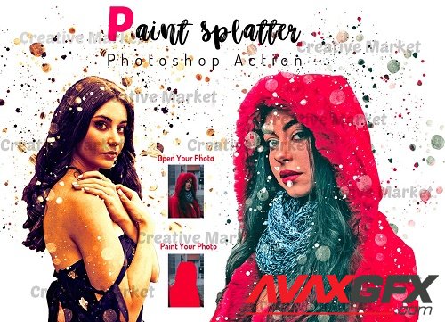 Paint Splatter Photoshop Action - 6475081