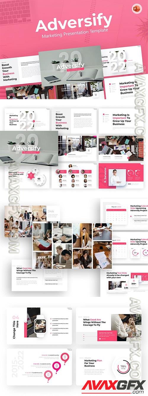 Adversify Marketing PowerPoint Template 6T8GCMM