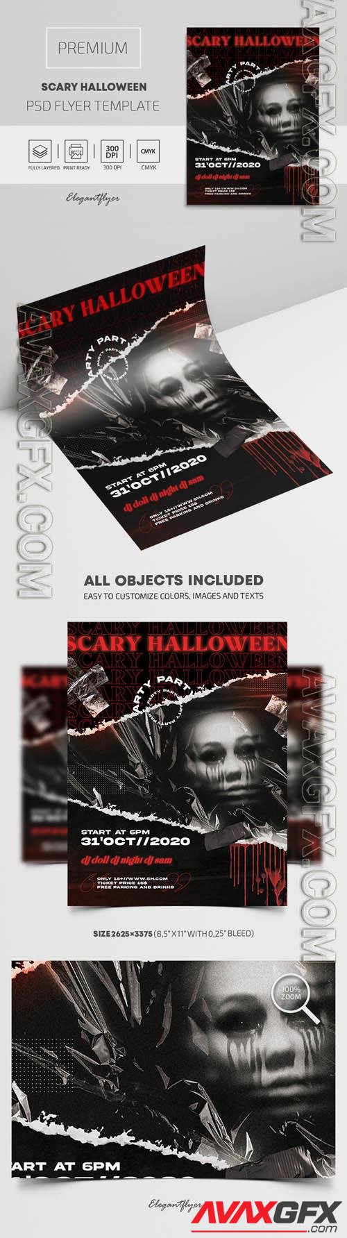 Scary Halloween Premium PSD Flyer Template vol 4