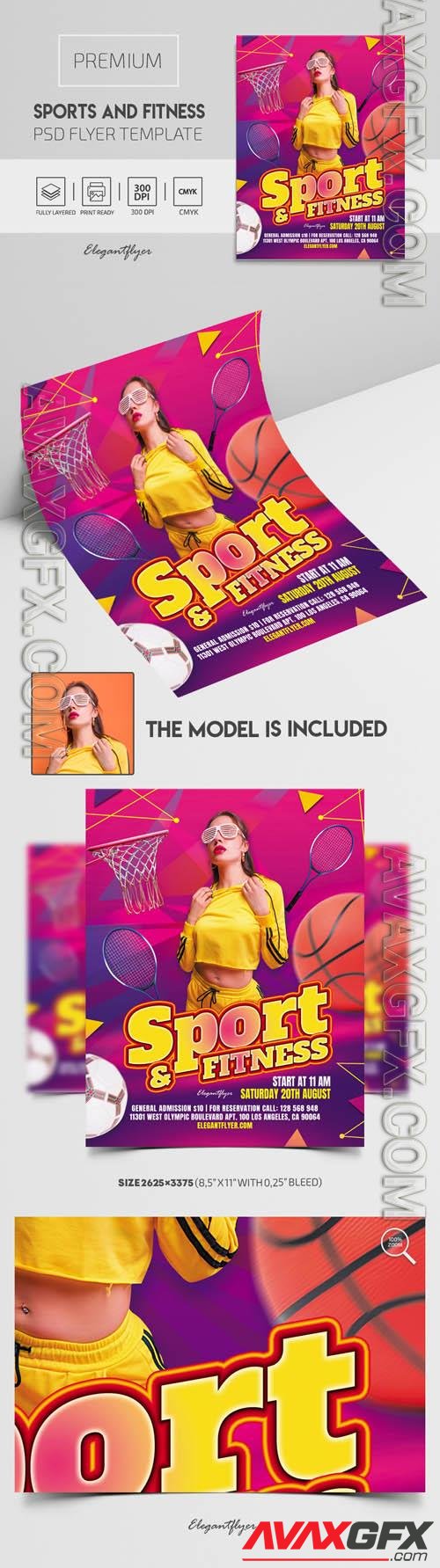 Sports And Fitness  Premium PSD Flyer Template