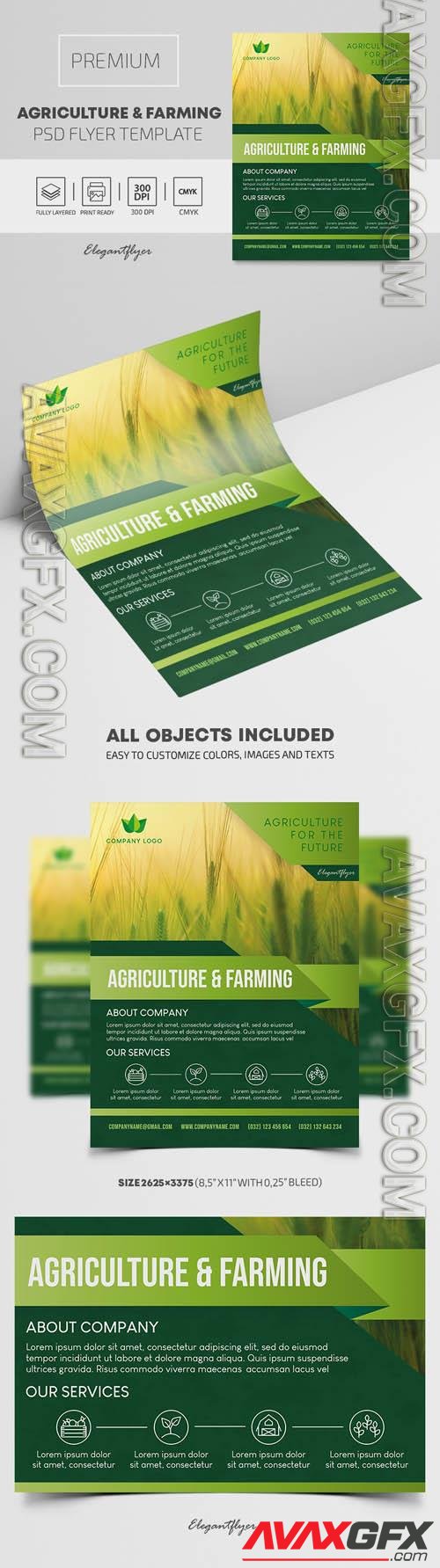 Agriculture and Farming Premium PSD Flyer Template