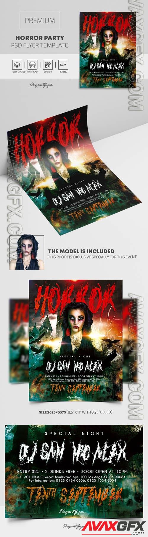 Horror Party Premium PSD Flyer Template