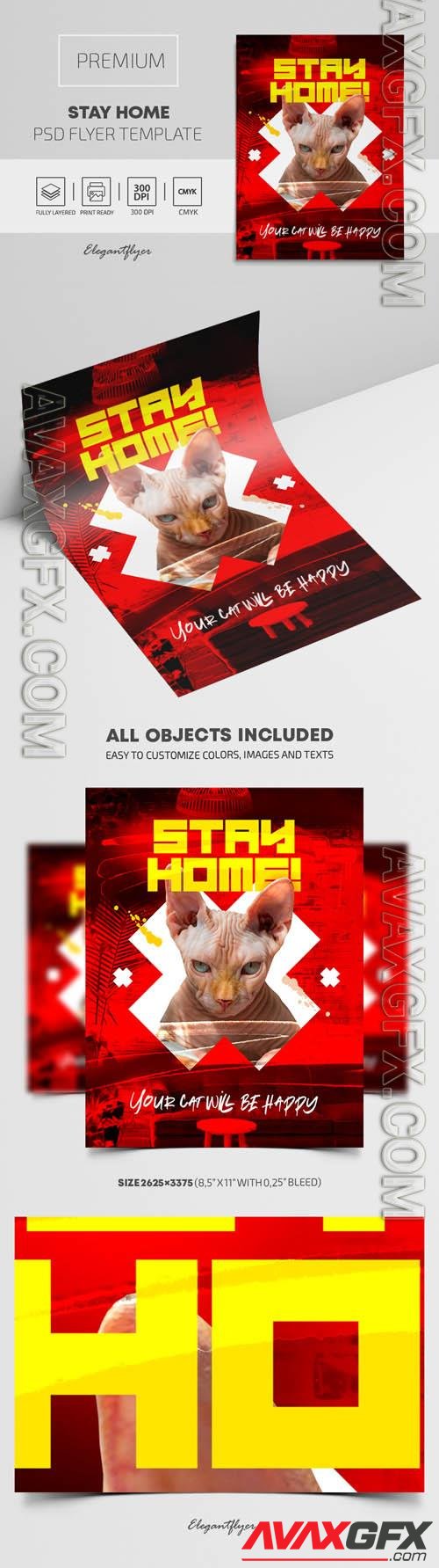 Stay Home Premium PSD Flyer Template