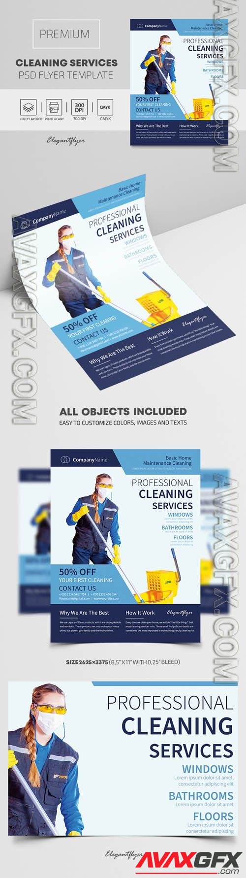 Cleaning Services Premium PSD Flyer Template