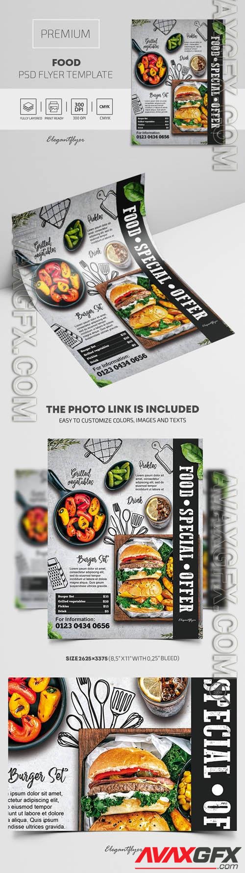 Food Premium PSD Flyer Template vol 2