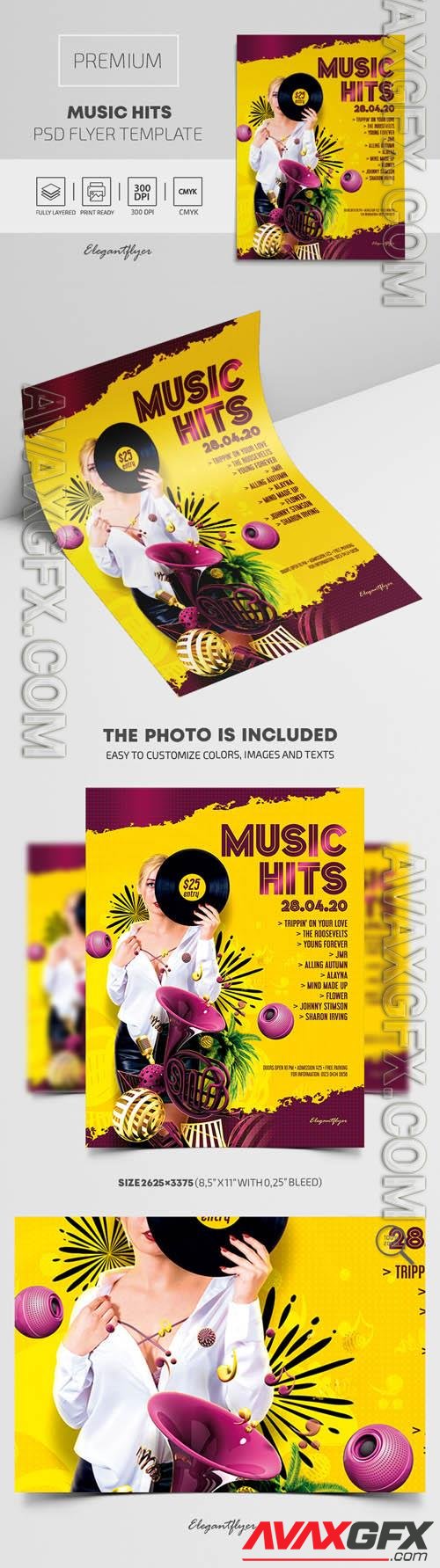 Music Hits Premium PSD Flyer Template