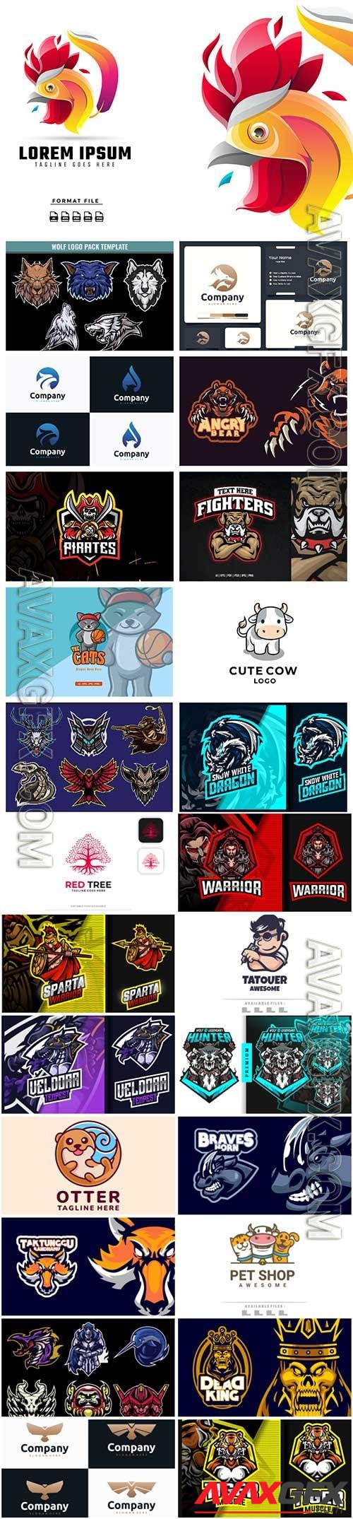 Set mascot logo vector template vol 5