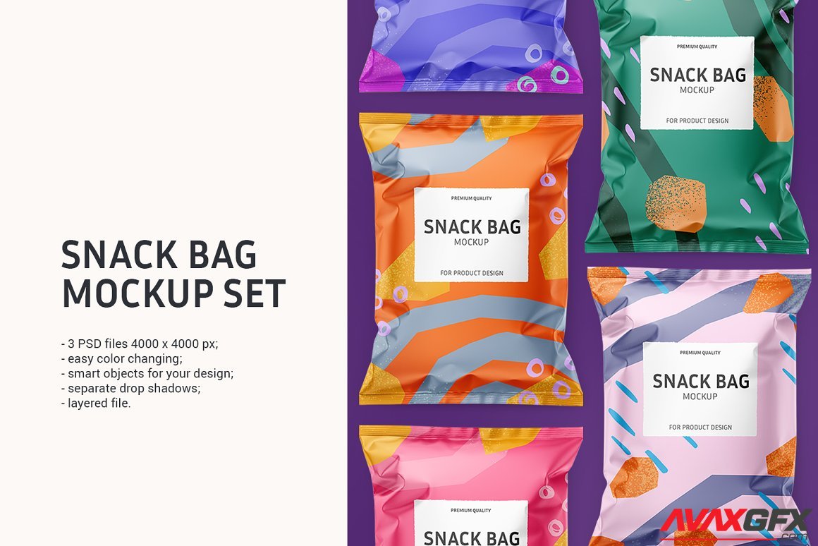 CreativeMarket - Snack bag mockup set 5960687