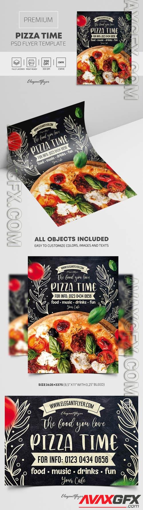Pizza Time Premium PSD Flyer Template