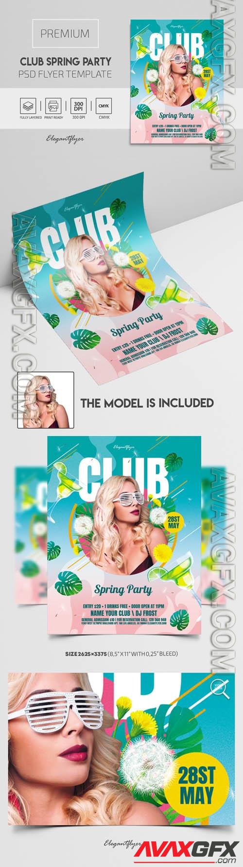 Club Spring Party Flyer PSD Template