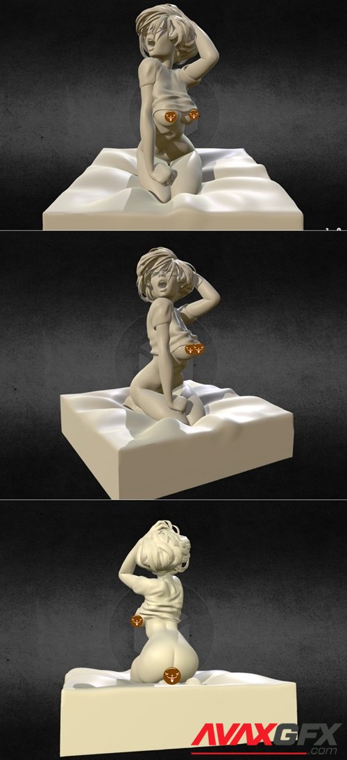 Girl on Bed – 3D Printable STL