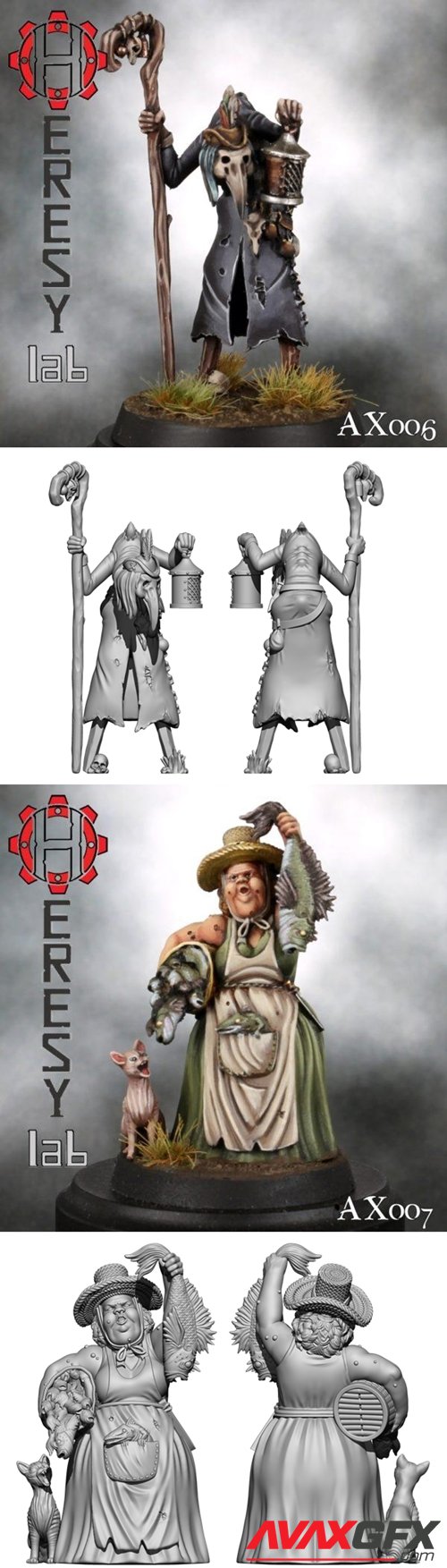 AX006 Melchior and AX007 Gysel – Citizens of the Old World – 3D Printable STL