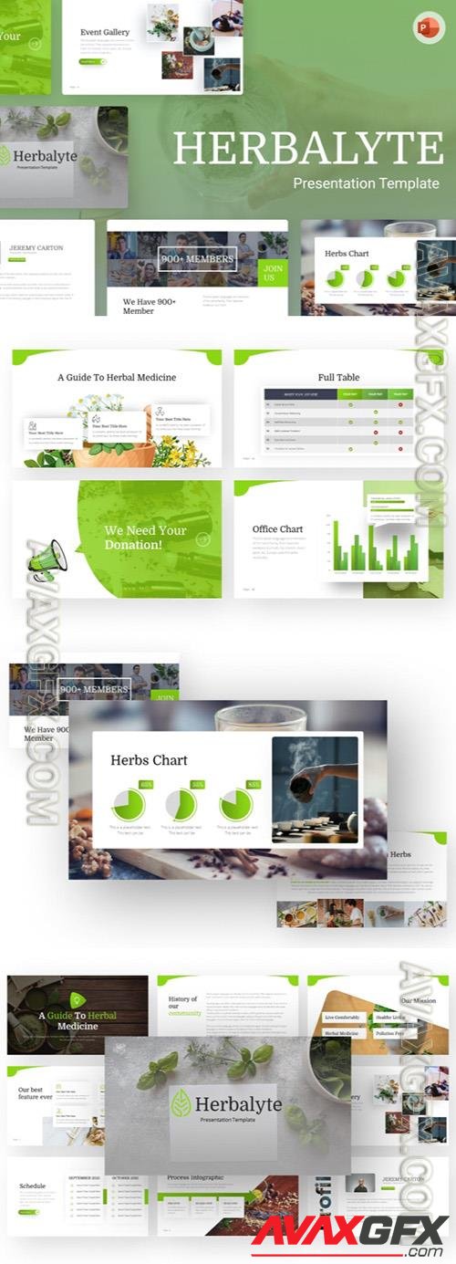 Herbalyte Medical PowerPoint Template VTY7PKM