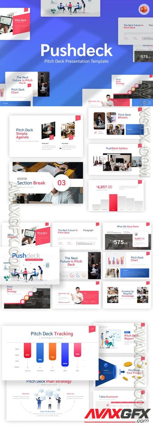 Pushdeck Pitch Deck PowerPoint Template UZBAH9W