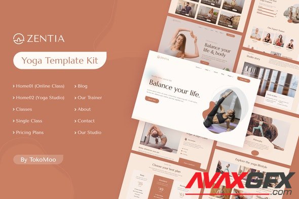 ThemeForest - Zentia v1.0.1 - Yoga Teacher & Studio Elementor Template Kit - 33684162