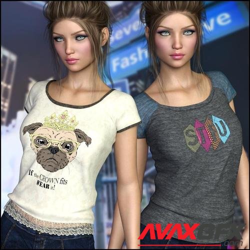 7th Ave: T-Shirt for Genesis 8 Females