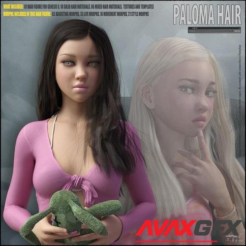 Paloma Hair for Genesis 8 Female