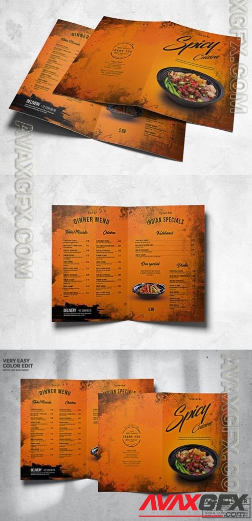 Spicy Food Menu Design A4 & US Letter BFD9KY3
