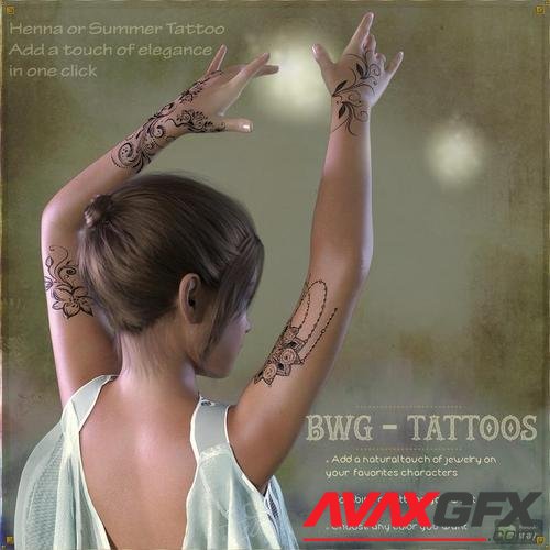 BWG - Tattoos, Arm Serie for G3-G8 - DAZ Studio