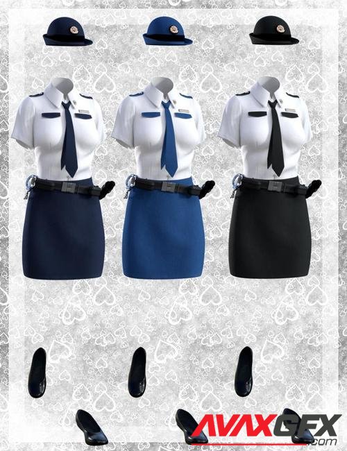 dForce Police Uniform for Genesis 8 Female(s)