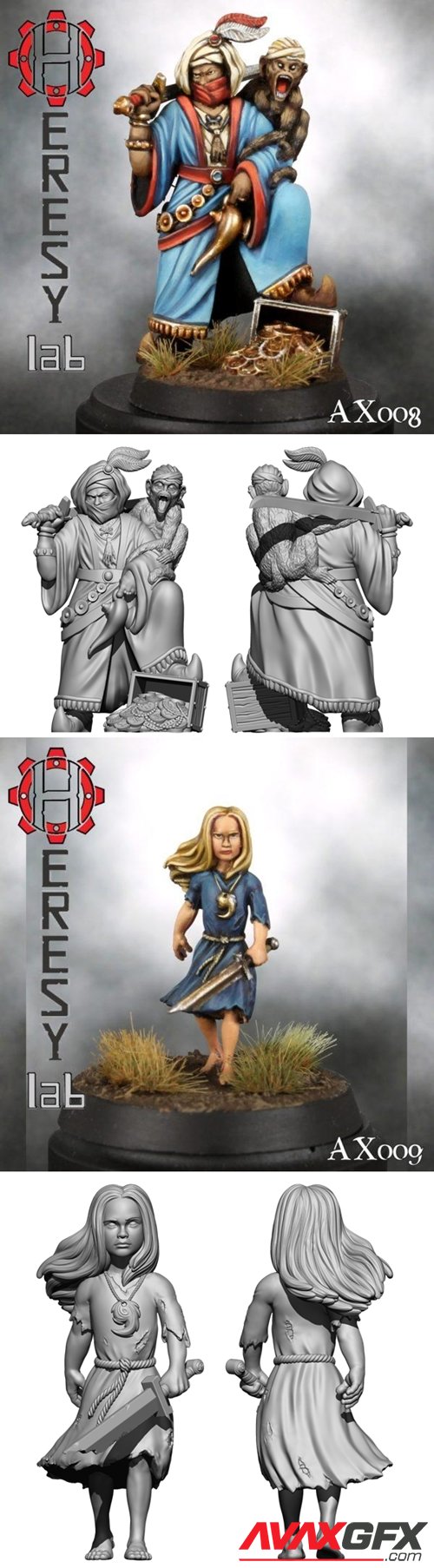 AX008 Taqui el Agha and AX009 Johanna – Citizens of the Old World – 3D Printable STL
