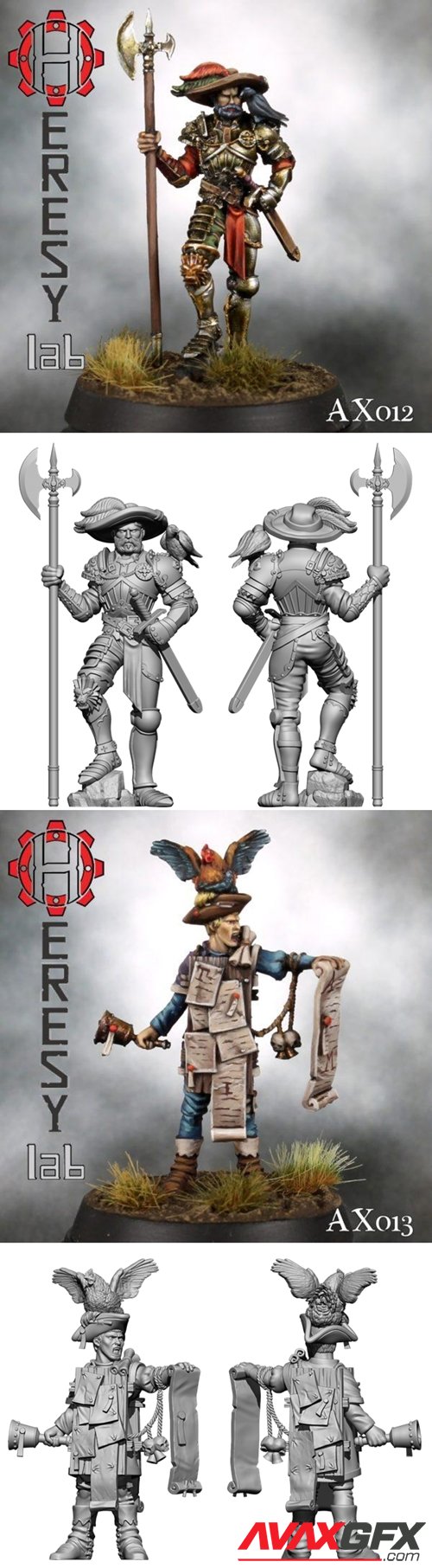 AX012 Kurt and AX013 Gherard – Citizens of the Old World – 3D Printable STL