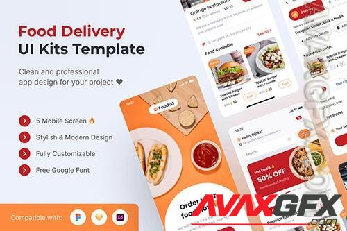 Food Delivery Mobile UI Kits Template UQLKNY7