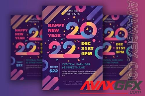 Modern Happy 2022 New Year Poster JYY5474