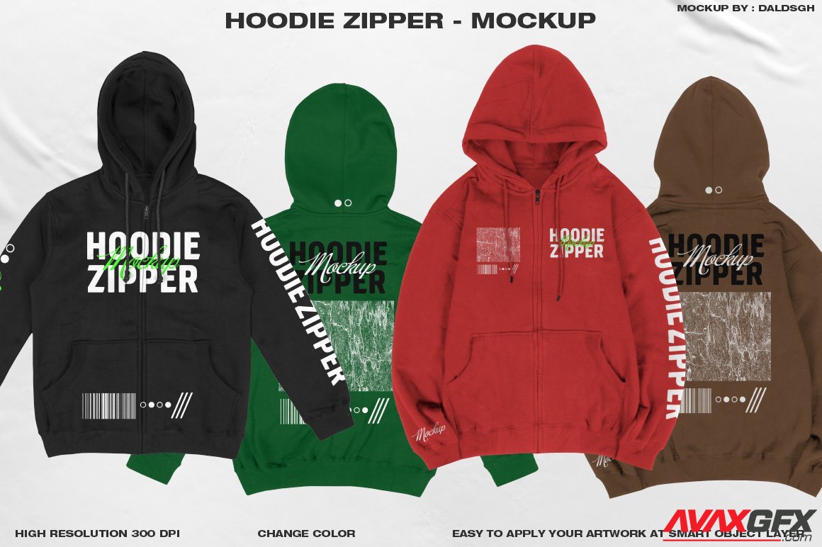 CreativeMarket - Hoodie Zipper - Mockup 6414614