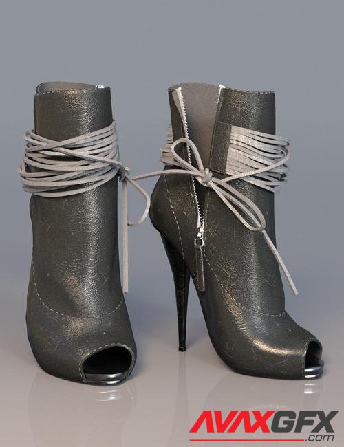 Open Toe High Heel Boots for Genesis 3 Female(s)