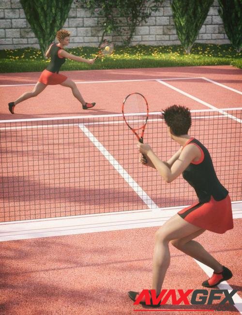 Tennis Poses for Genesis 8 Female