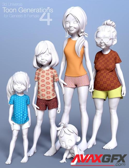 Toon Generations 4 Clothing for Genesis 8 Female(s)