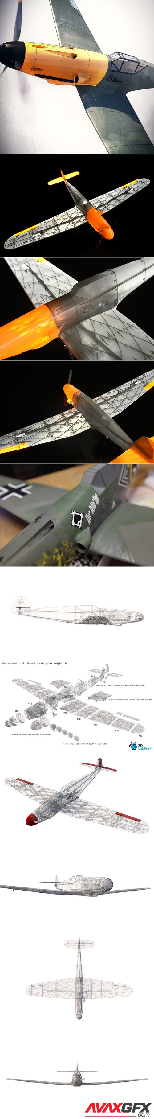 Messerschmitt Bf 109 H/F – 3D Printable STL