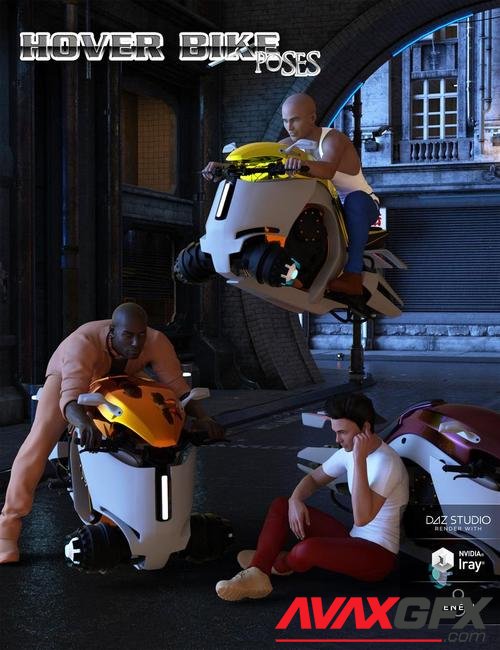 Hoverbike Poses for Genesis 8 Male(s)