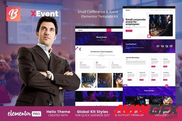 ThemeForest - XEvent v1.0.0 - Small Conference & Event Elementor Template Kit - 33784408