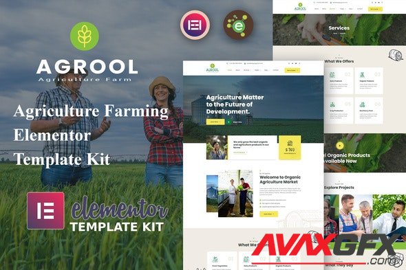 ThemeForest - Agrool v1.0.0 - Agriculture Farming Elementor Template Kit - 33720710