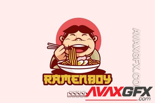 LOGO MASCOT RAMEN BOY design template