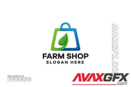 Farm Shop Gradient Logo design template